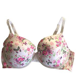 Victoria's Secret Lined Demi Bra with a Butterfly & Floral Print 38D